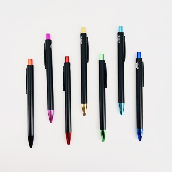 School Stationery Simple Aluminum Press Type Ballpoint Pen Spray Painting Logo Pen
