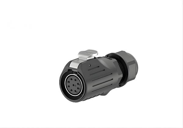 LP20 Series 9-Pin IP67 Waterproof Connector 5A Flange Mount
