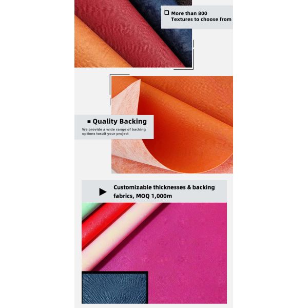 PVC Cross Grain Artificial Synthetic Leather for Wallet Packaging Case Shoes Notebook Leather Fabric