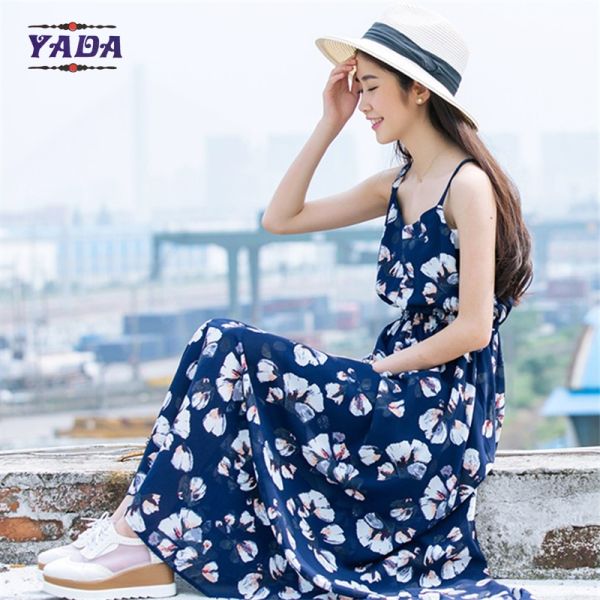 Летний пляж цветочные спагетти ремни макси новейшие партийные дизайны 100% хлопка белое платье с хорошим качеством