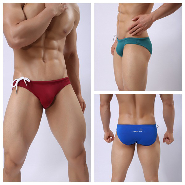 Surfing Swimming Boxer Shorts Underwear Low Rise Mens Sexy Undies Swimwear Drawstring Closure