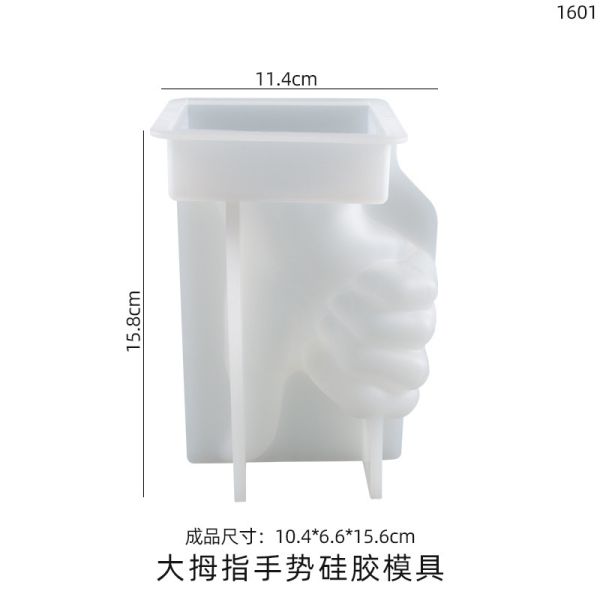 DIY Crystal Dropping Resin Mold OK Thumb Scissors Hand Gesture Table Candle Silicone Mold