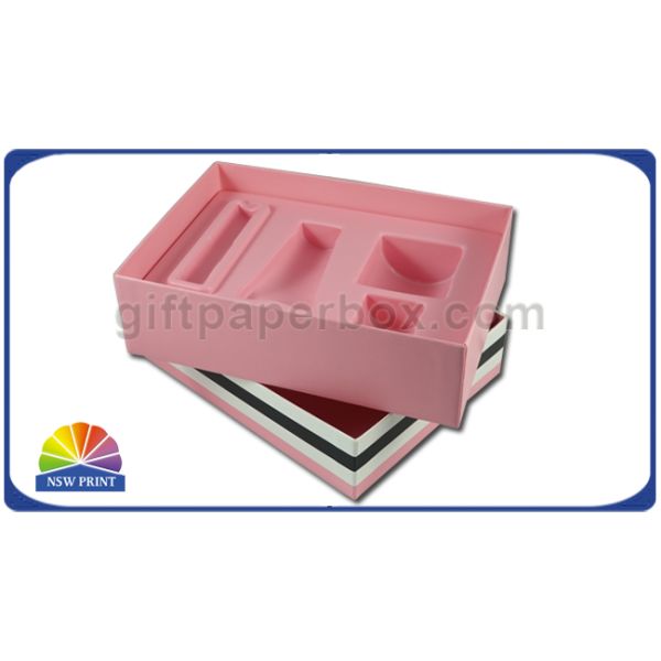 Foil Logo Printed Pink Gift Box Hard Paper Box For Packing Cosmetics