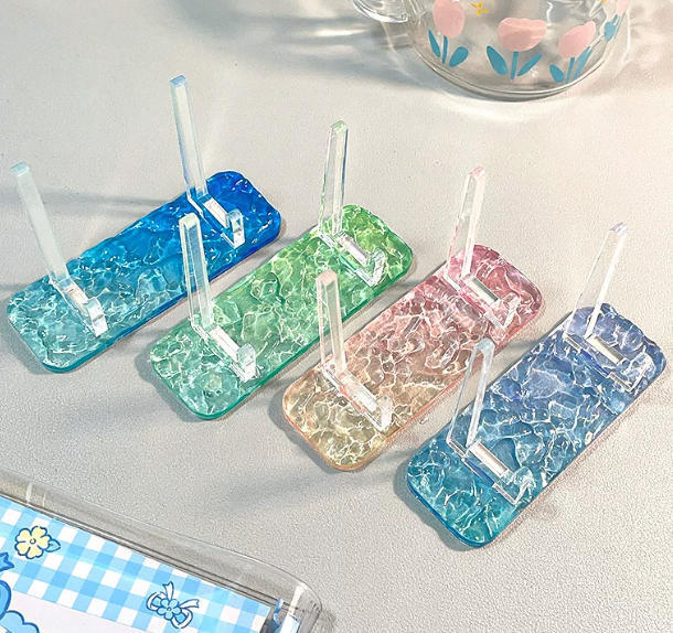 Photocards Water Ripple Pattern Base Acrylic Display Stands For Badges And Acrylic Blocks