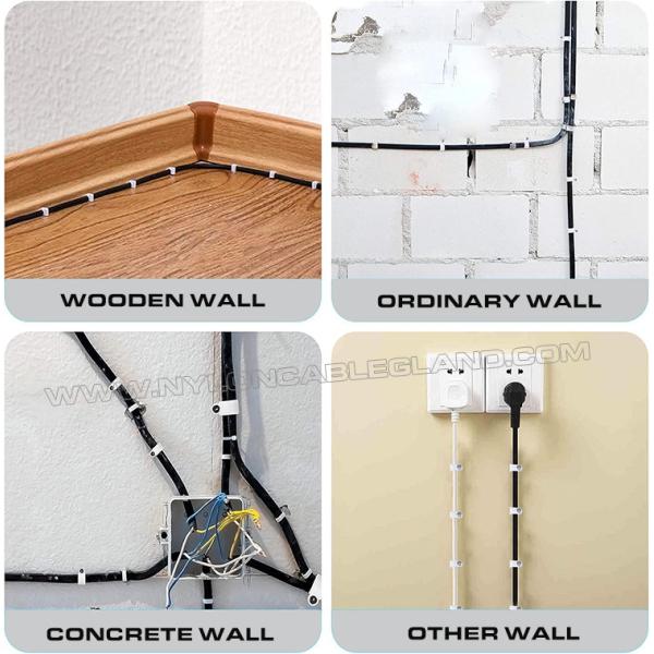 Скобы для кабеля черные K-типа 100шт., круглые крепление кабеля 4мм~32мм для кабеля RG6, RG59, RJ45, кабеля Ethernet