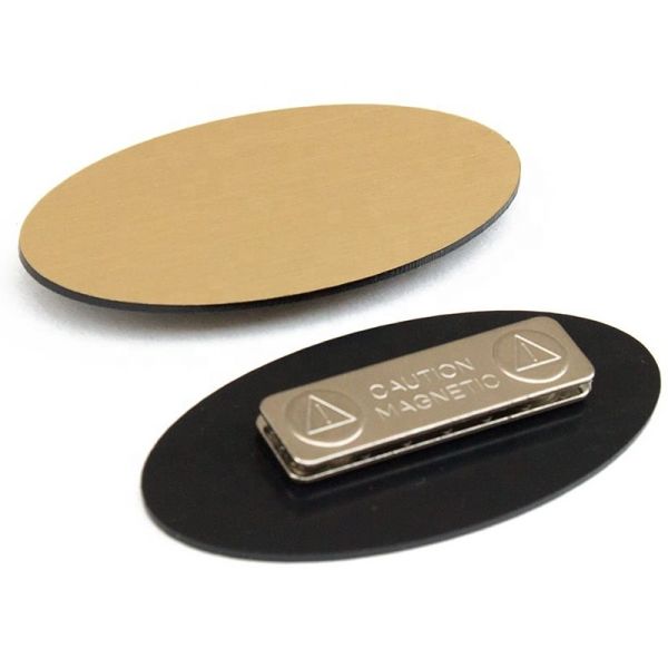 Custom Brushed Surface ABS Plastic Name Badge Blank or Printed Tag Label With Magnet Back
