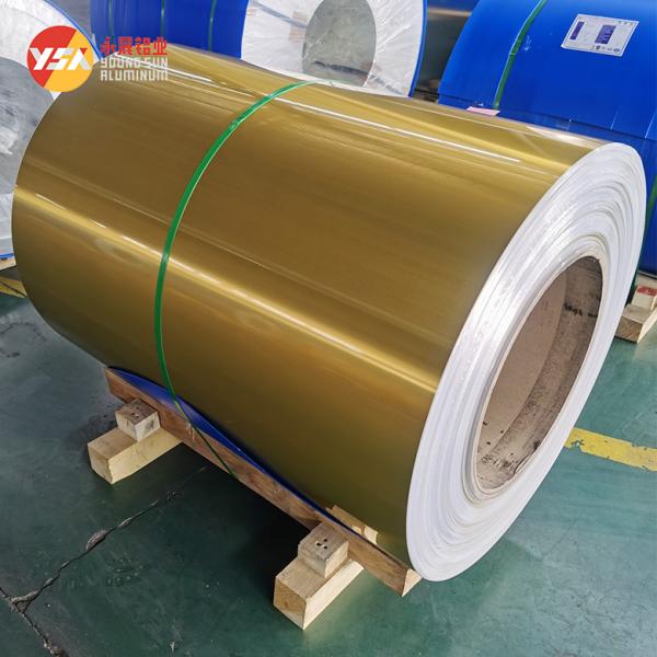 Lámina de aluminio recubierta de color dorado para fiambreras de aluminio, resistente a altas temperaturas, resistente al desgarro, resistente al desgaste 0.022 6.5mm