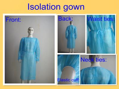 SMS PP Disposable Surgical Gown , Medical Isolation Gowns For Patient Round Neck