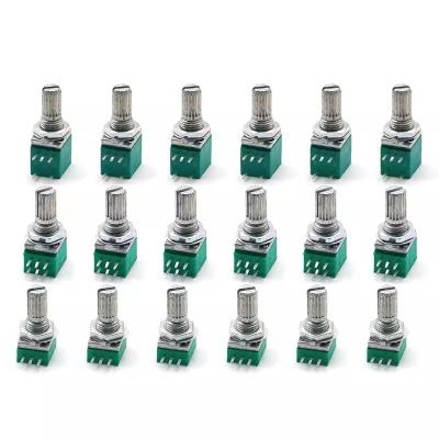 RK097N 15mm Manutenção 3 5 6 Pin Potenciômetro de eixo de áudio selado para ajuste do amplificador de áudio