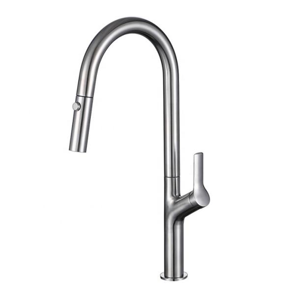 Pull Down Stainless Steel Kitchen Faucet Brushed Spray Hot Cold
