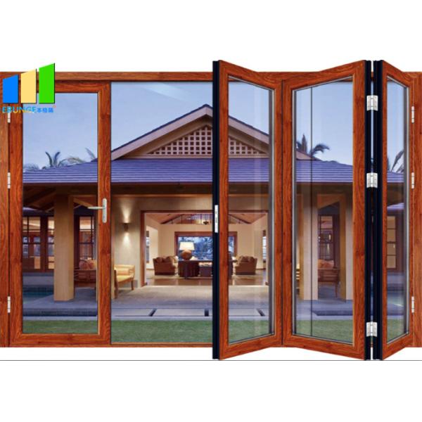 Внешний Windproof алюминиевый двойник закалил стеклянную дверь складчатости патио
