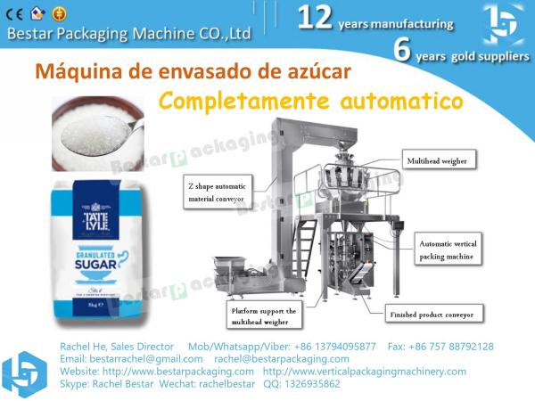 Sugar weighing packing machine with 14 heads weigher and TTO printer BSTV-450AZ