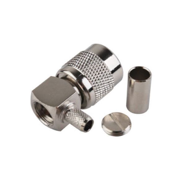 TNC male right angle RF connector with 0~3GHz frequency and clamp type for RG58 RG6 LMR400