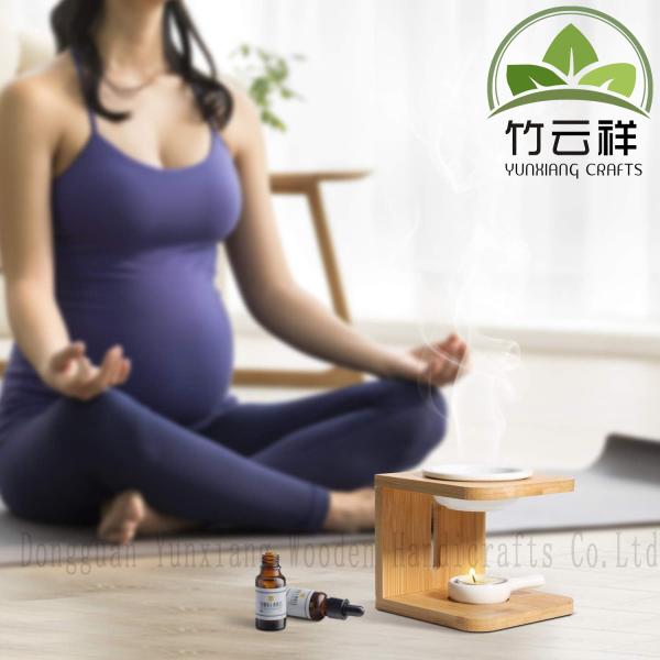 Customized Scented Wax Melt Burner with Tealight Candle Holder, Wooden Essential Oil Burner