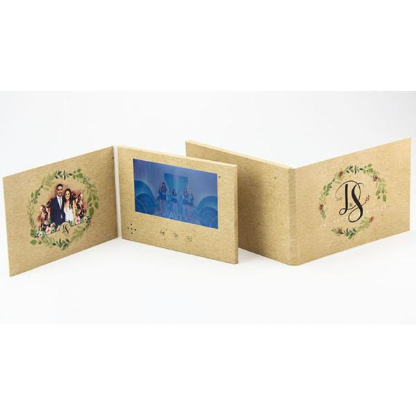 7 inch A5 size custom print video brochure card for wedding invitation, LCD