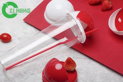 Reusable Milkshake Clear Plastic Cups With Lids Strong Sturdy Crack Resistance