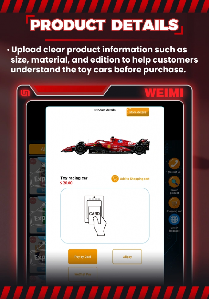 F1 Car Model Toy Vending Machine With Transparent Display Cabinet and Elevator for Shopping Malls