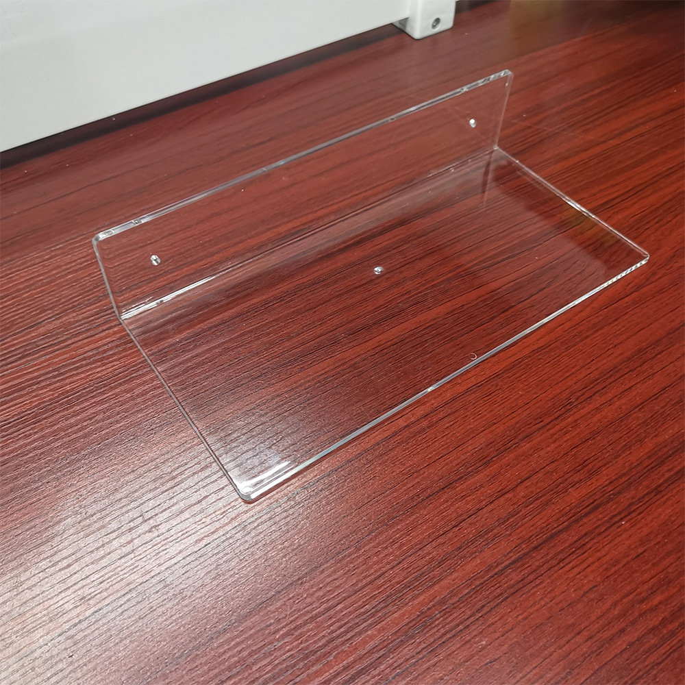Hot Sale Transparent Square Acrylic Floating Wall Shelf Multifunction Bathroom Jewelry Home Decor Rack with Screws