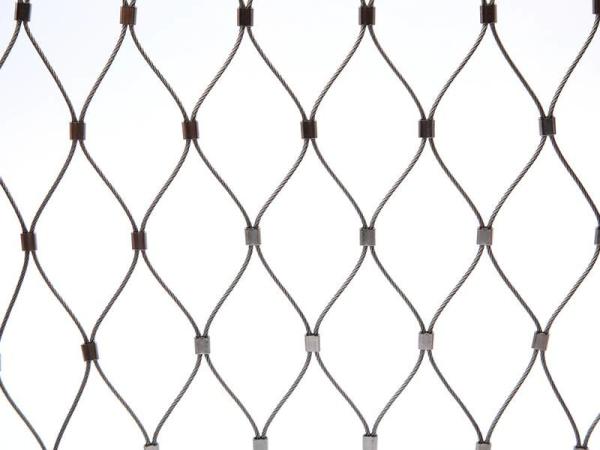 304 316L high strength decorative hand-woven Stainless Steel Rope Wire Mesh ferrule cable Zoo Mesh