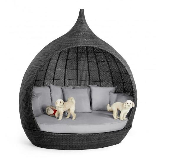 Modern Outdoor Garden Furniture Cage House PE Rattan Daybed Garden Sun Bed