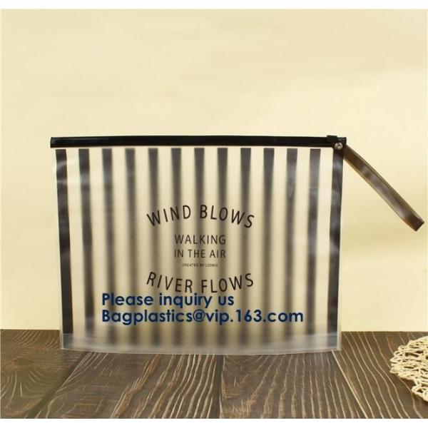 Hot Sale Waterproof Frosted Slider PVC Zipper Bags Wholesale Custom Printed Plastic Transparent Zip lockk Cloth Bag