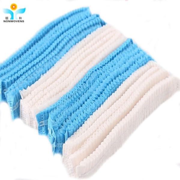 18'' Disposable Hair Net Cap Clip Blue Yellow Pink White Surgeon'S Cap Package