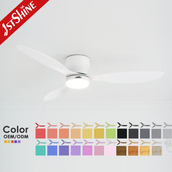 Fã de teto de poupança de energia branco do perfil baixo do quarto do motor da C.C. com luz