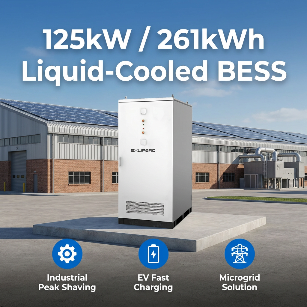 Outdoor All in One 104kWh 209kWh 261kWh 300kWh Solar Energy Storage System Microgrid BESS with PCS+ Industrial Batteries