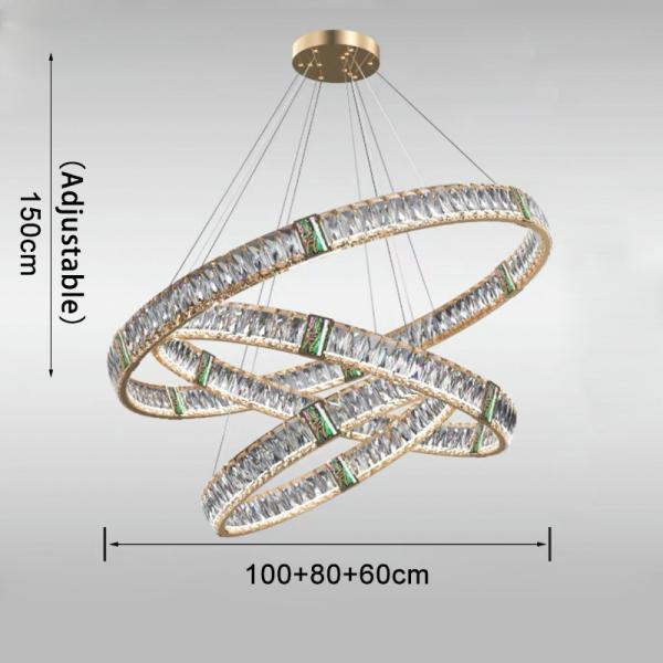 Led Crystal Chandelier For Living Room Creative Design Green Ring Chandelier(WH-CY-236)
