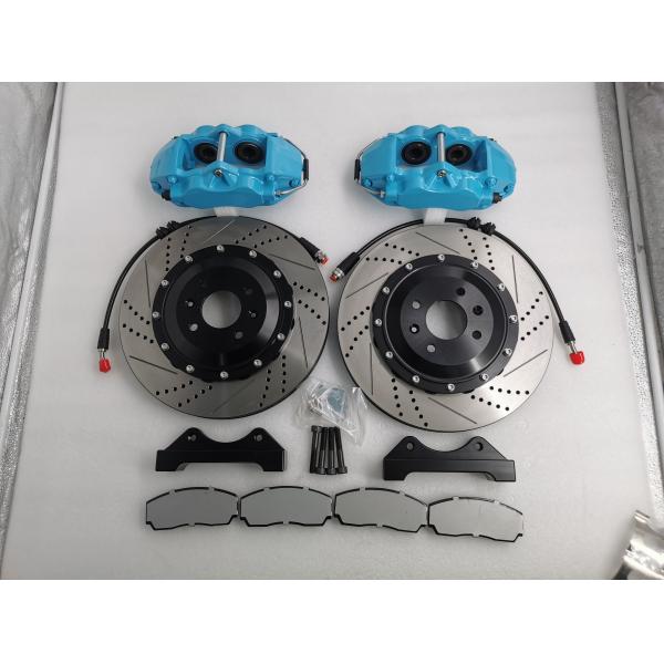 9200 Blue Caliper 4 Pot Brake Kit 330*28mm Drilled Line Disc Fit 17 Inch Wheel