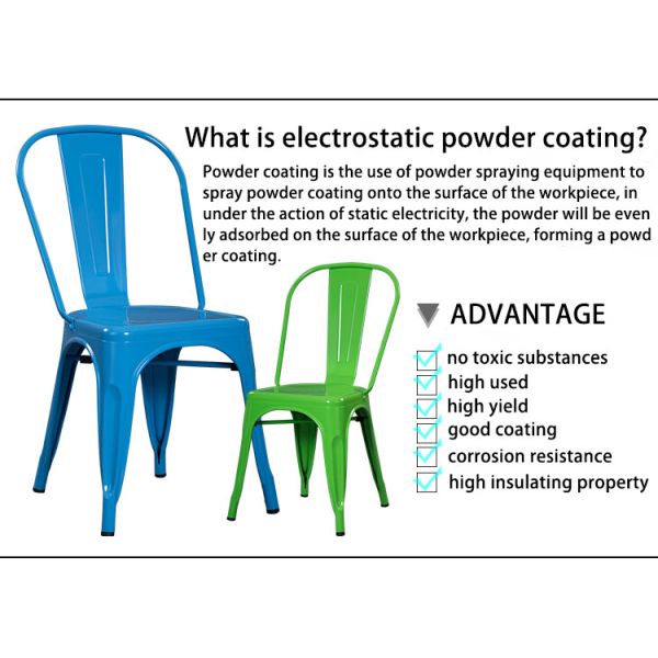 Industrial Style Retro Stackable Iron Chair Bar Stool Colorful Cafe Metal Dining Chairs