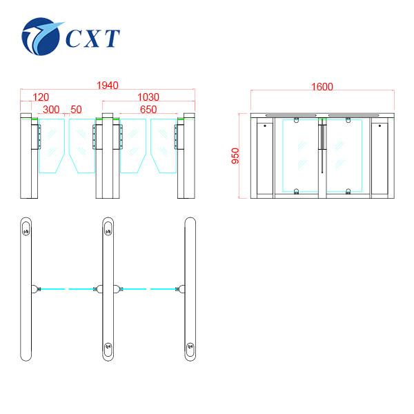 Intelligent Hotel Stainless Steel Turnstiles Glass Turnstile Gate 114b