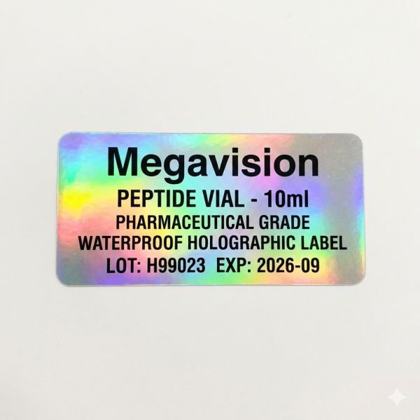 Custom Printed Laboratory Research Professional Small Vial Peptide Bottle Labels Durable Adhesive Stickers Labels