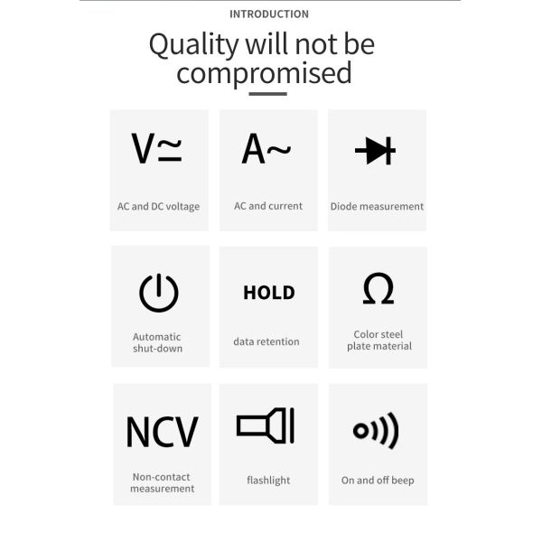 Digital Display Clamp Multimeter AC DC Voltage Universal Meter Automatic Intelligent