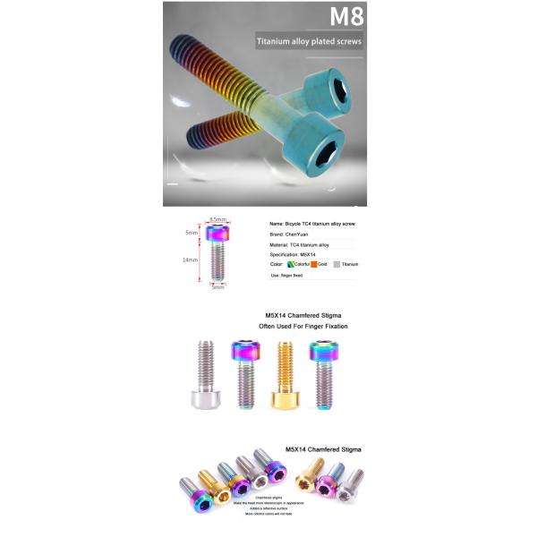 Polished Titanium Bike Accessories Custom Ti6al4v M6x25 Alloy Flange Bolt