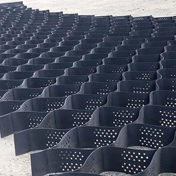 Textured with Holes HDPE Geocell High Cellular Confinement System Honeycomb HDPE Geocell for Road Foundation Slope Protection Parking Lot Driveway Retaining Wall