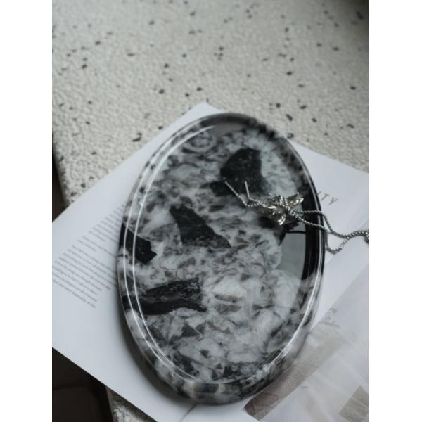 Bulgari Crystal Black Marble Tray Brazil Handcrafted Luxury For Timeless Elegance
