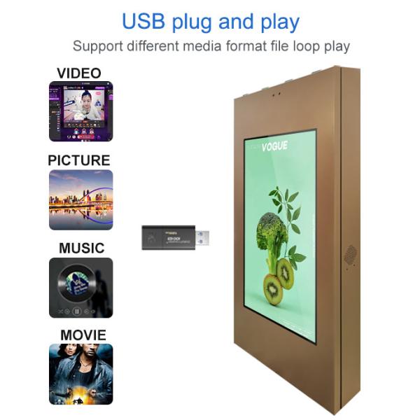 Exterior 49 Inch LCD Digital Display Withstand Rain Heat  Snow Wind Condition