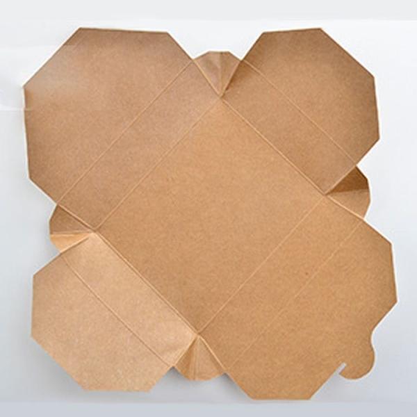 Disposable Takeout Kraft Paper Meal Prep Food Container for Fruit Vegetable Box Lunch