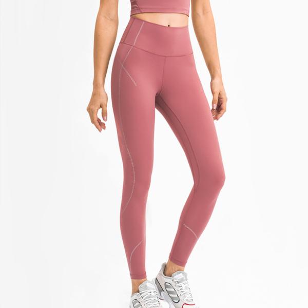 Moisture Wicking Nude Yoga Leggings Nylon Sports High Waisted Workout Pants