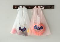 sacs de cadeau de cordon de 30 x de 40cm, sacs blancs d'organza de style d'Institut central des statistiques avec le cordon