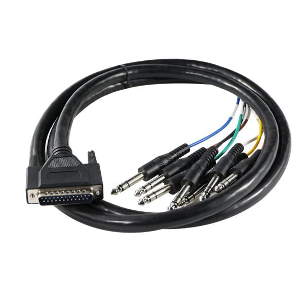 DB - 25 to 6.35mm TS Audio Breakout Cable Shielded 28AWG for Pro Audio Equipment/Recording Studios with 4ft Length