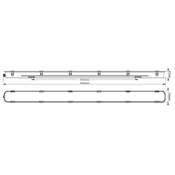 1x18W / света доказательства СИД снабжения жилищем 2x18W/2x36W SS304 Tri с закаленным стеклянным отражетелем