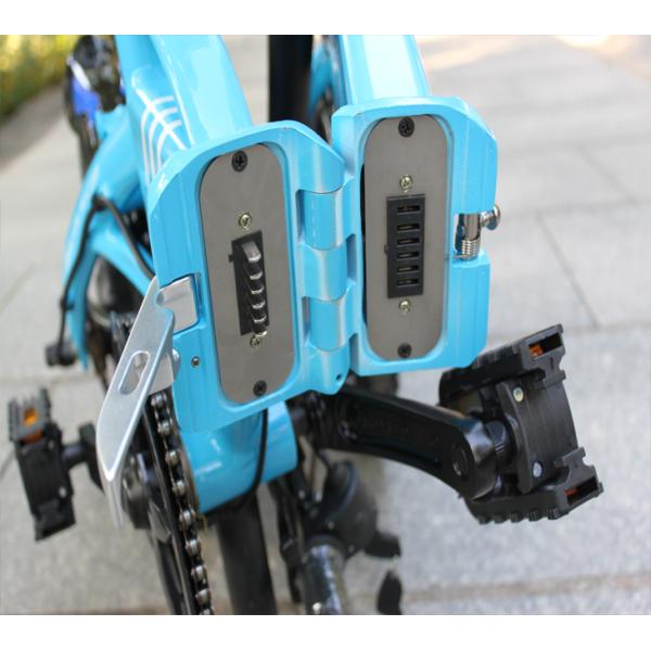 Blue Small Light Foldable Electric Bicycle 14 Inch Aluminum Alloy