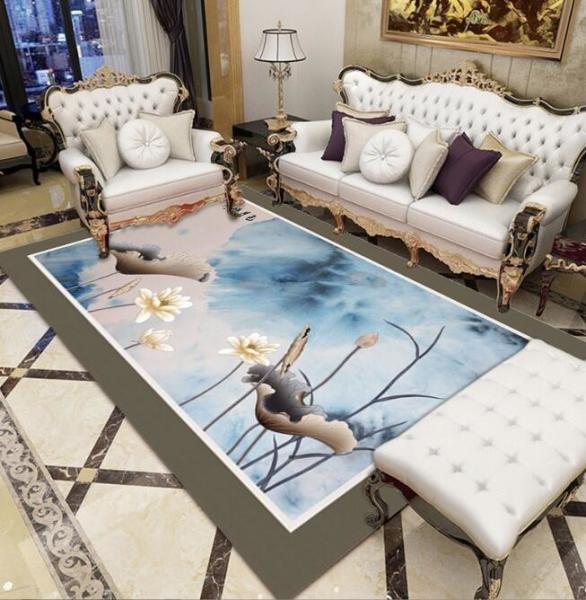 Crystal Velvet Bedroom Sofa Living Room Floor Carpet Noble Elegant New Chinese Style