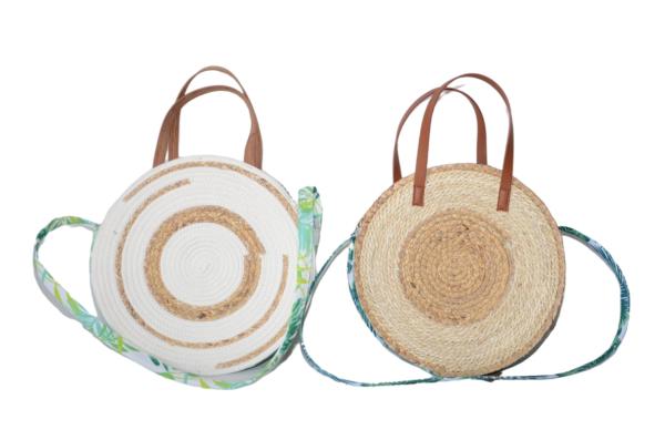 ECO Friendly Fashion Summer Tote Handbag Bohemian Handmade Bali Bags Straw Beach Bag Cotton Canvas Shopping Bags