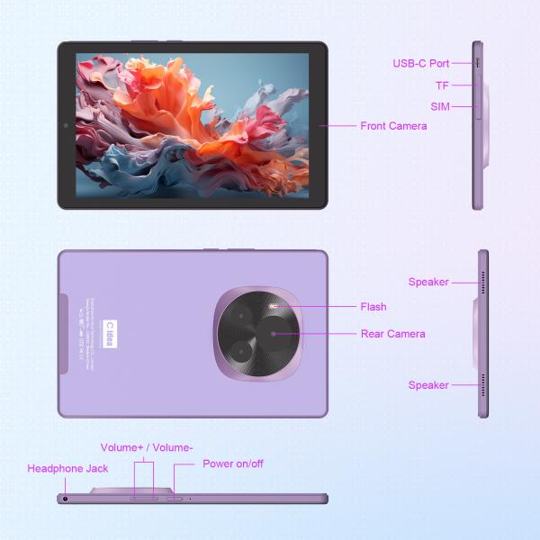 C Idea 9 Inch Tablet Dual Camera Educational Tablet For Students CM935 Purple