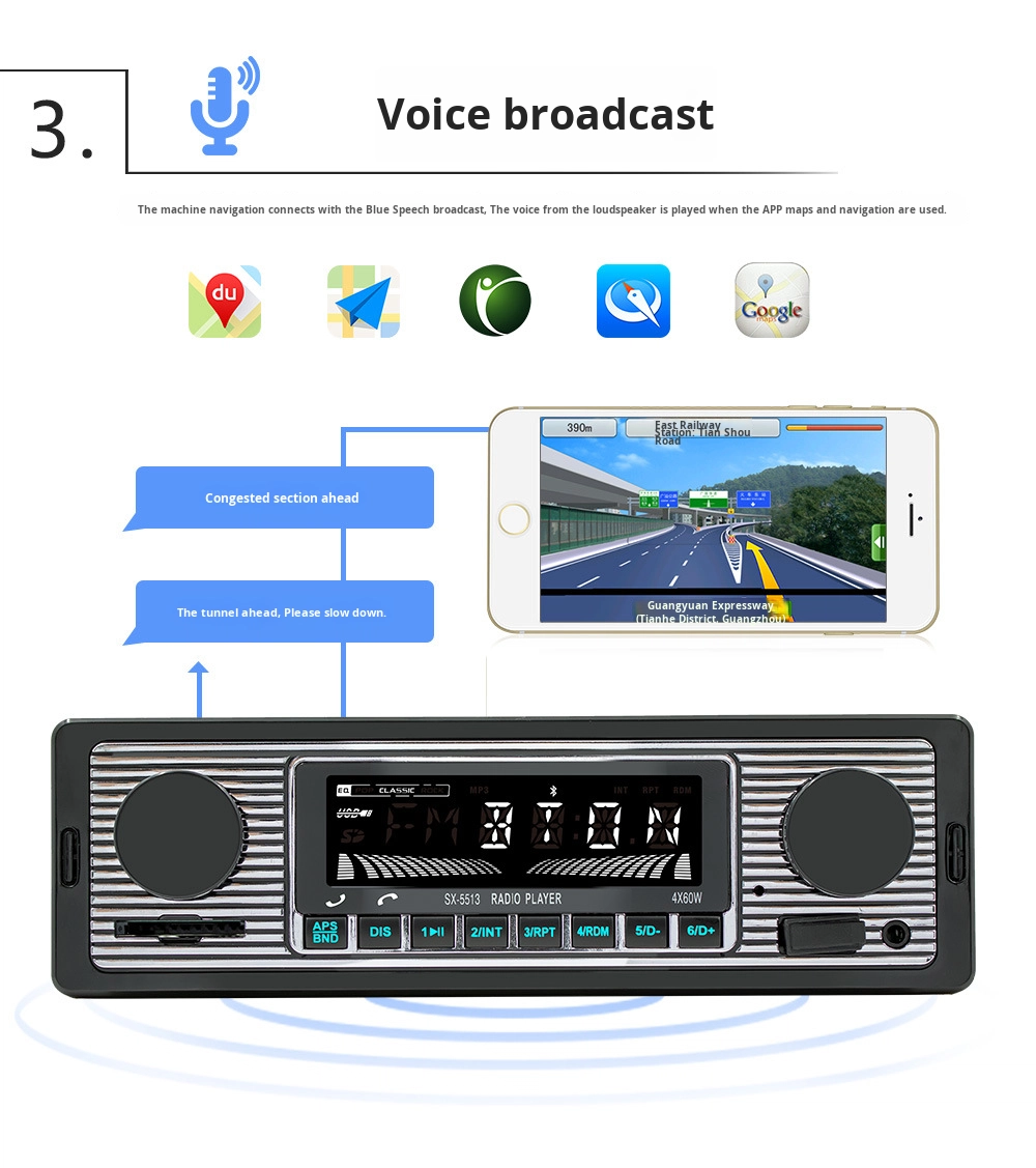 Creatall Guard Dragon 5513 New Car MP3 Player BT Wireless Hands-Free USB Connection Car Charger