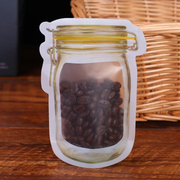 Resealable Snack Food Packaging Bags With Shaped Design , Stand Up Mylar Bags For Food Storage