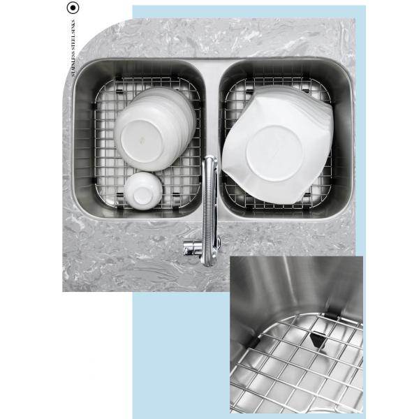 Rectangular 304 Stainless Steel Kitchen Sink Double Bowl For Garages Outdoors ODM